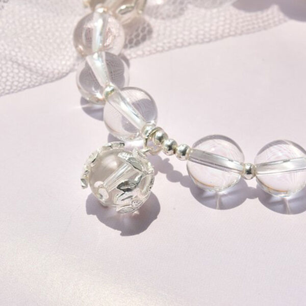 "Frozen Elegance" Natural White Quartz Sterling Silver Bracelet