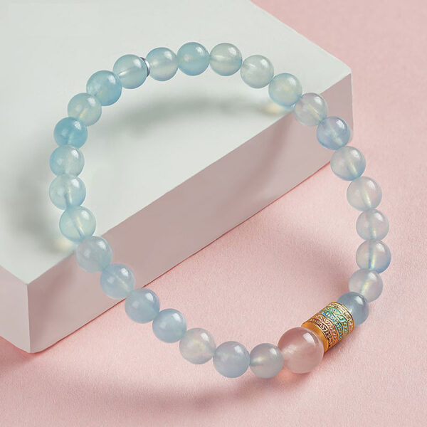 Five Blessings Aquamarine Mala Bracelet