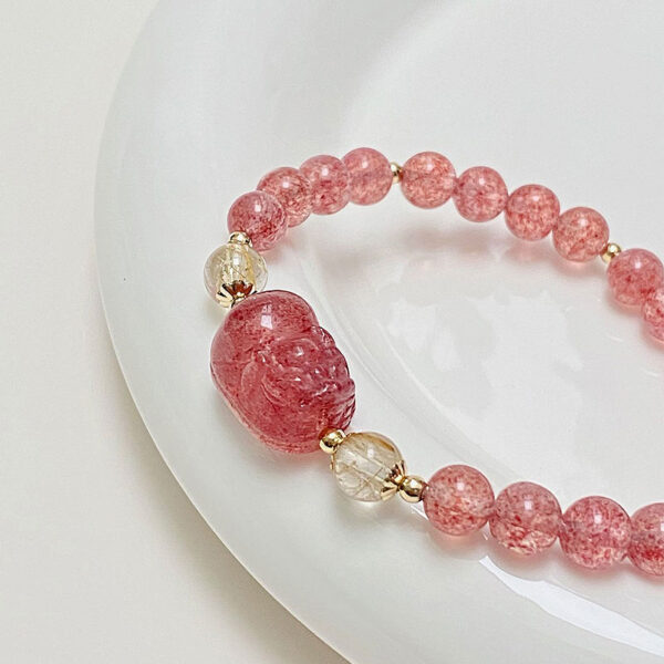 "Good Things Coming" Strawberry Quartz Beaded Bracelet