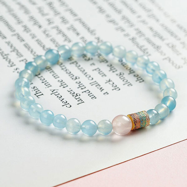 Five Blessings Aquamarine Mala Bracelet