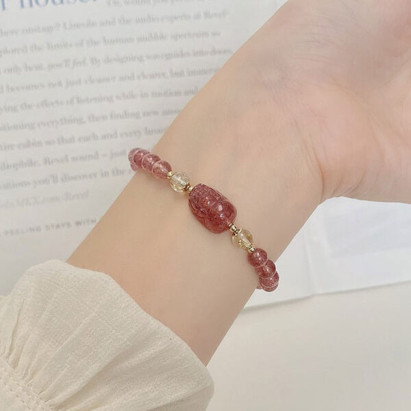 "Good Things Coming" Strawberry Quartz Beaded Bracelet