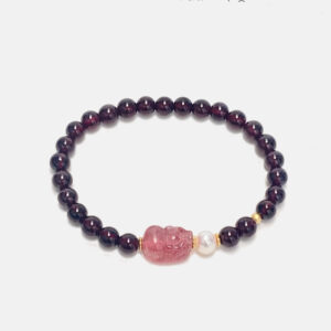 Garnet Pearl Pi Xiu Strawberry Quartz Bracelet