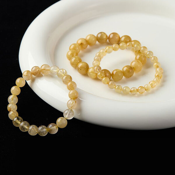 "Golden Sunbeam" Natural Rutilated Quartz Bracelet