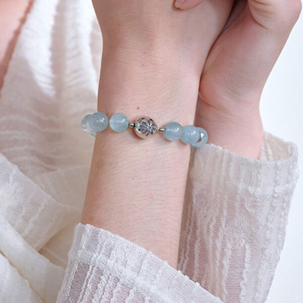 Ocean Whisper" Aquamarine Bracelet for Women - Elegant Stress-Relief Crystal Jewelry
