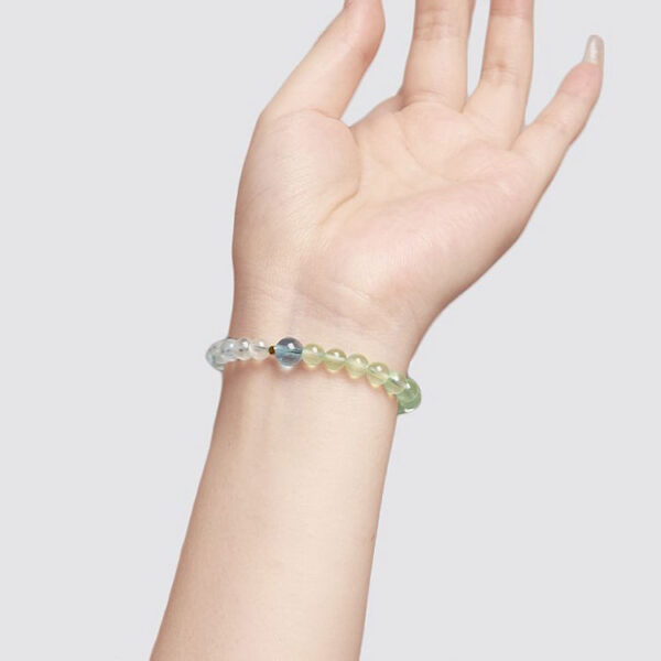 Natural Prehnite Aquamarine Moonstone Bracelet