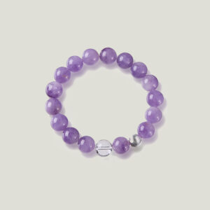 Purple Aura Natural Lavender Amethyst Beaded Bracelet – Sterling Silver Filigree Beads