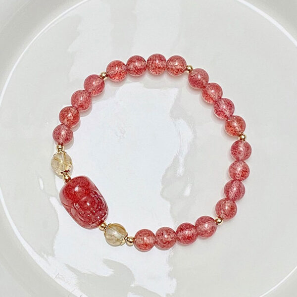 "Good Things Coming" Strawberry Quartz Beaded Bracelet