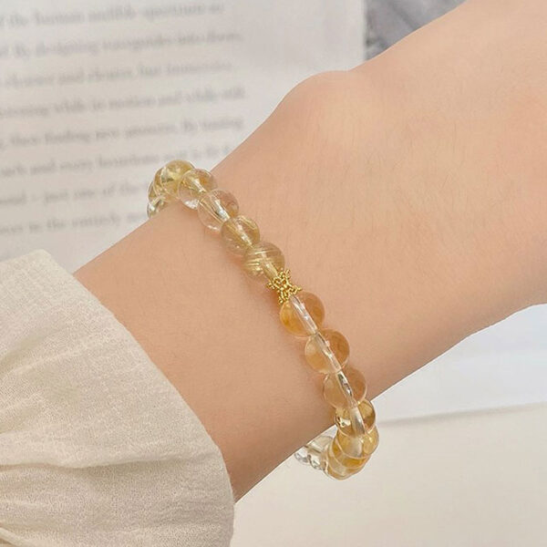 Golden Hair Crystal Beaded Bracelet