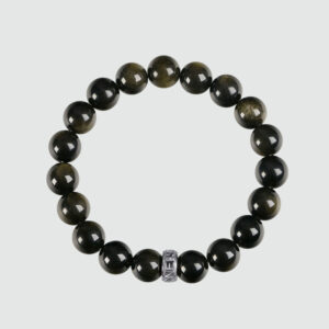 Golden Aura Men's Gold Sheen Obsidian Bracelet