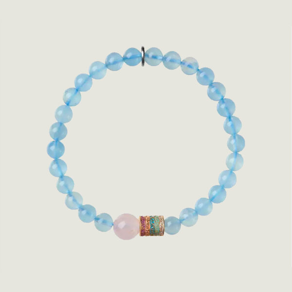 Five Blessings Aquamarine Mala Bracelet