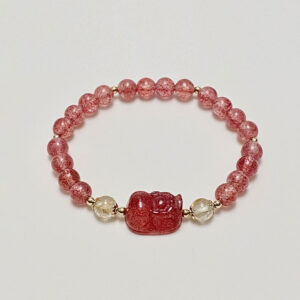 "Good Things Coming" Strawberry Quartz Beaded Bracelet