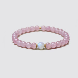 Natural Madagascar Rose Quartz & Moonstone Bracelet
