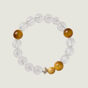 White Realm Amber Light Natural Rock Crystal Stretch Bracelet